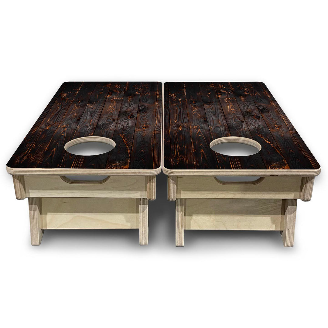 Dark Burnt Wood - Mini or Vacation Size Cornhole Boards