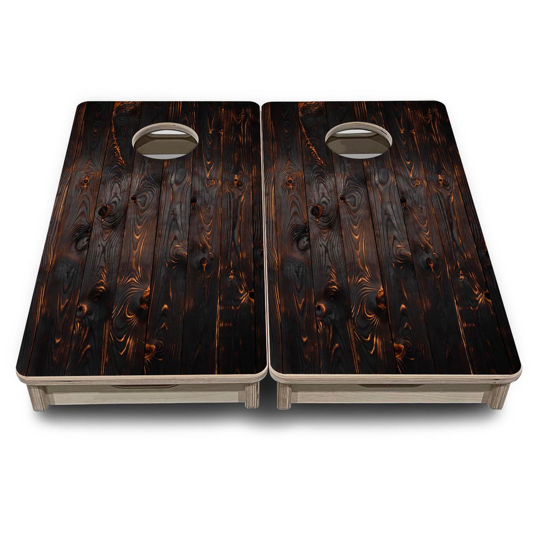 Dark Burnt Wood - Mini or Vacation Size Cornhole Boards