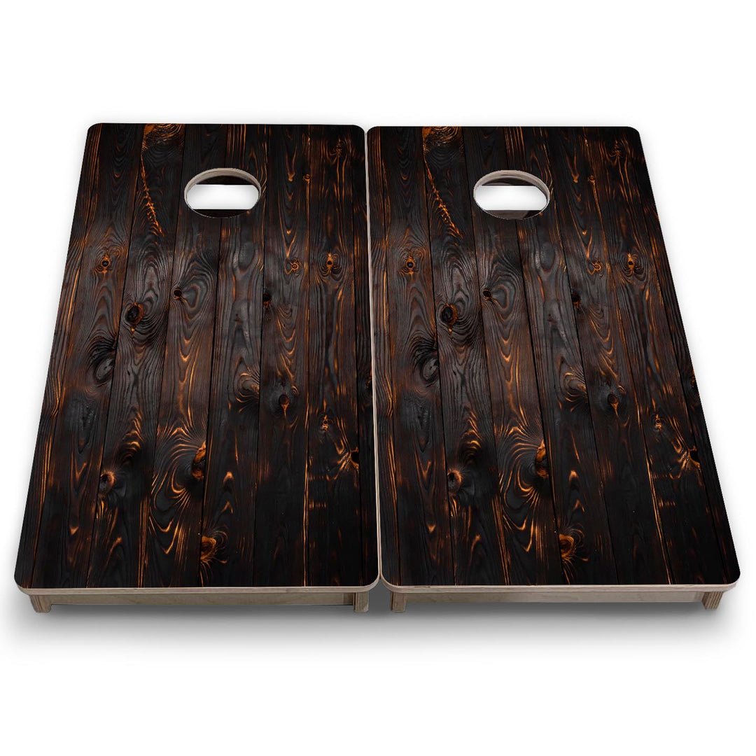 Dark Burnt Wood - Mini or Vacation Size Cornhole Boards