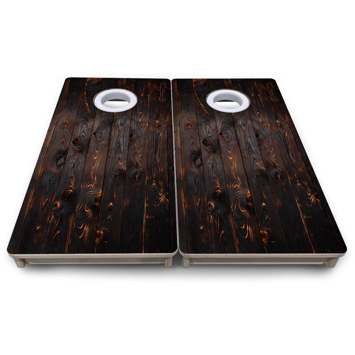 Dark Burnt Wood - Mini or Vacation Size Cornhole Boards