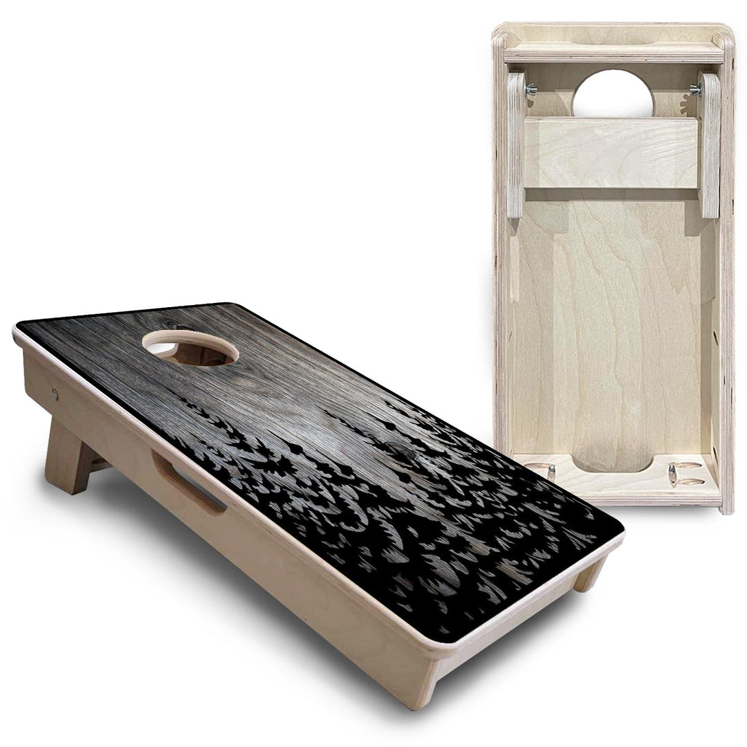 Grey Pine Trees - Mini or Vacation Size Cornhole Boards