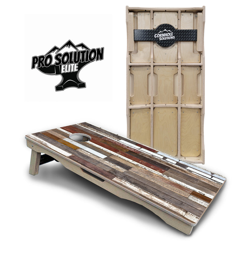 Pro Solution Elite - Colorful Planks - Professional Tournament Cornhole Boards 3/4" Baltic Birch - Zero Bounce Zero Movement Vertical Interlocking Braces for Extra Weight & Stability +Double Thick Legs +Airmail Blocker