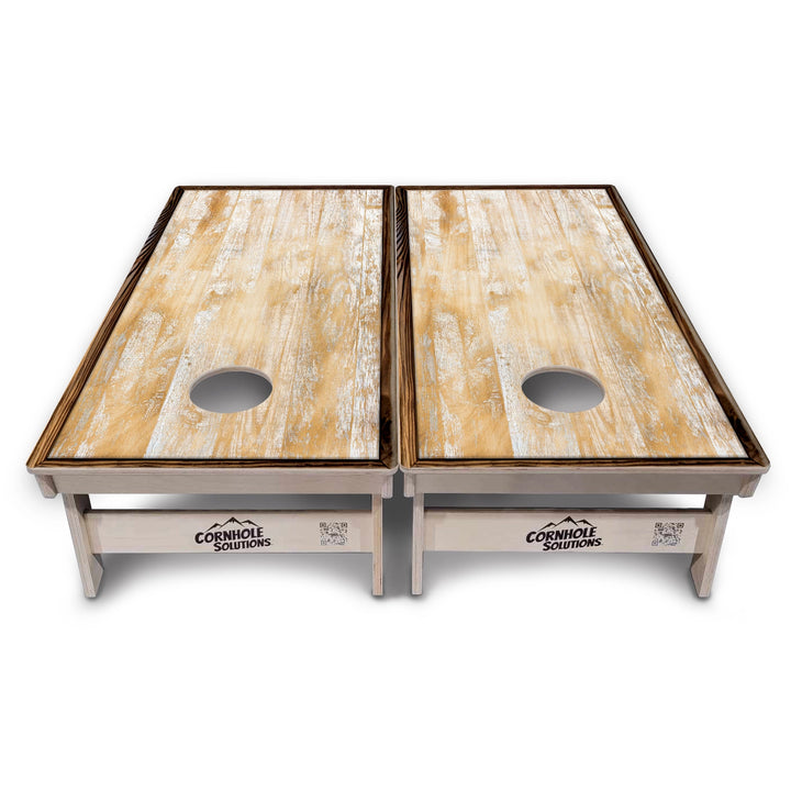 Framed Rustic Wood Cornhole Boards – Tournament Series