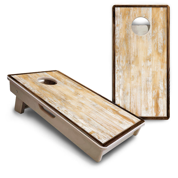 Mini Cornhole 12"x24" Boards - 4" holes - Rustic Frame Wood - 3/4″ Baltic Birch