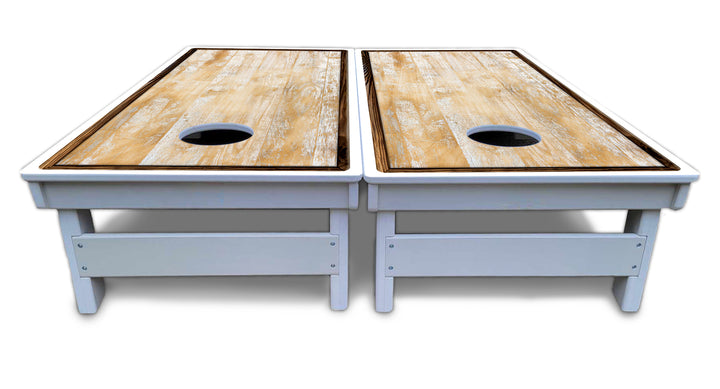 Rustic Frame Wood Cornhole Boards - All Weather Series