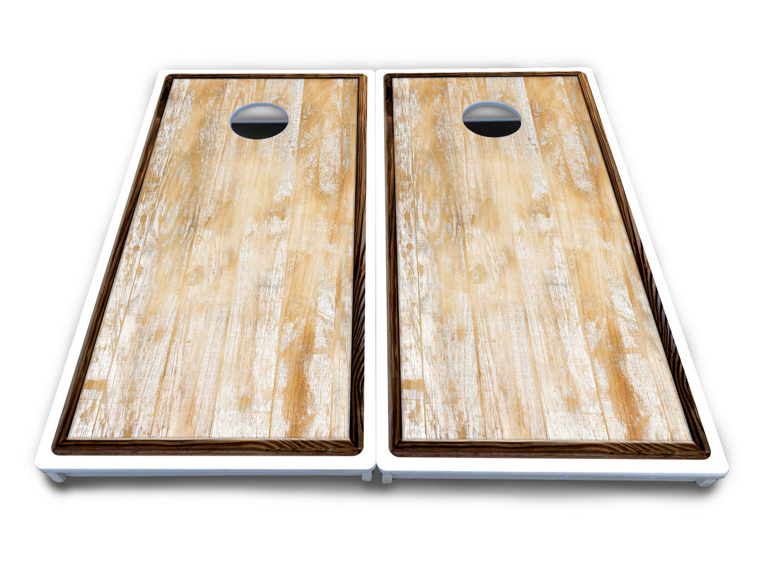 Rustic Frame Wood Cornhole Boards - All Weather Series