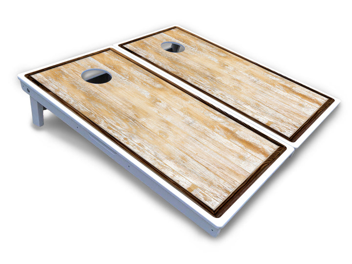 Rustic Frame Wood Cornhole Boards - All Weather Series