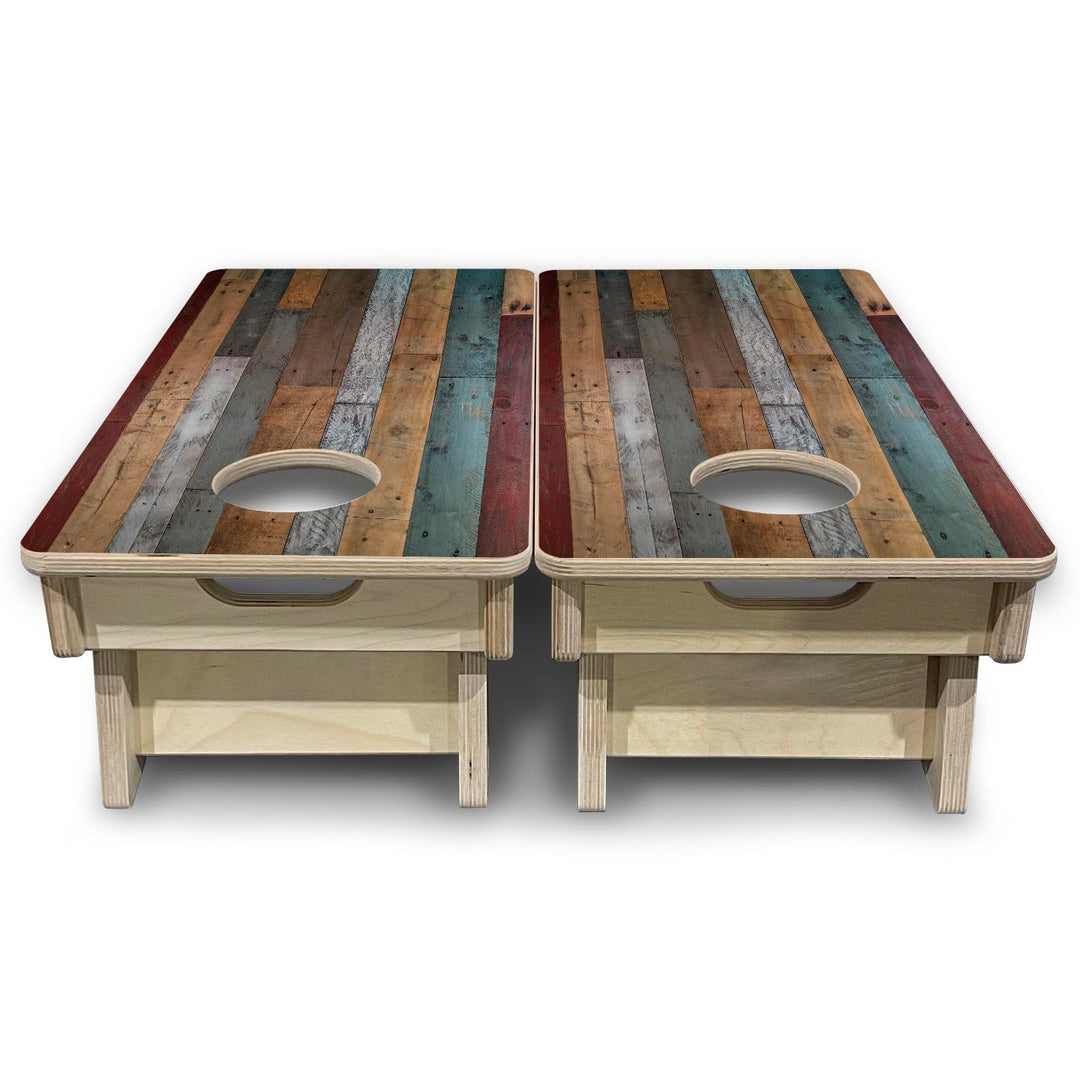 Metallic Wood Planks - Mini or Vacation Size Cornhole Boards