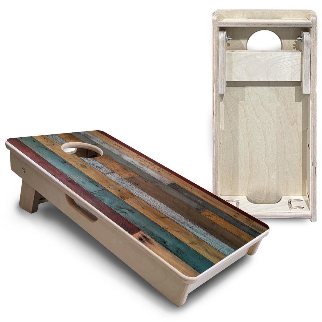 Metallic Wood Planks - Mini or Vacation Size Cornhole Boards