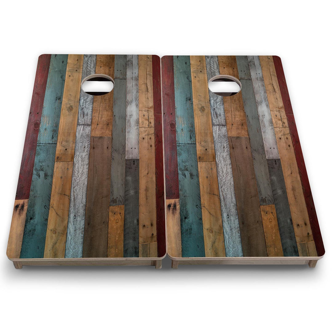 Metallic Wood Planks - Mini or Vacation Size Cornhole Boards