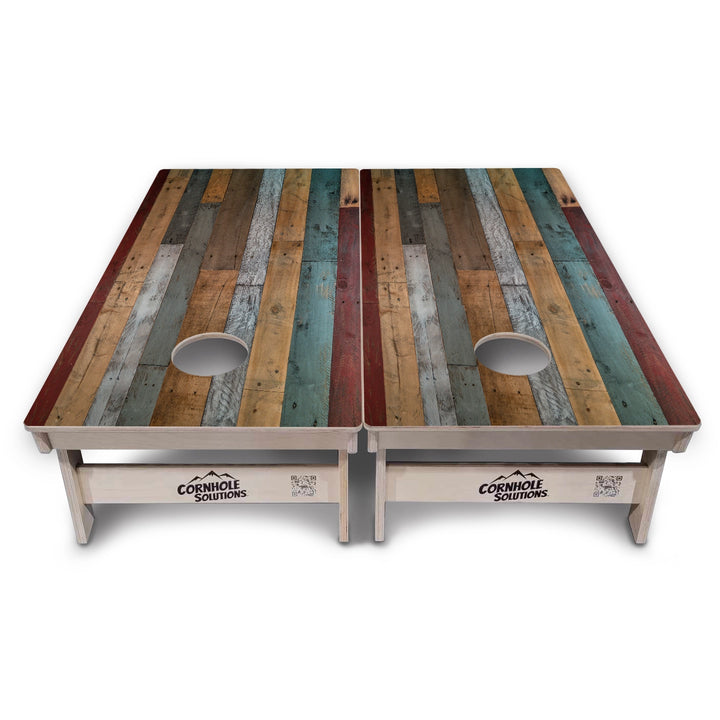 Metallic Wood Planks Cornhole Boards – Tournament Series