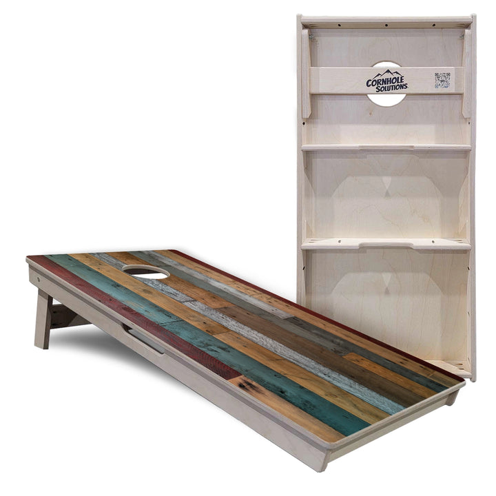 Metallic Wood Planks Cornhole Boards – Tournament Series