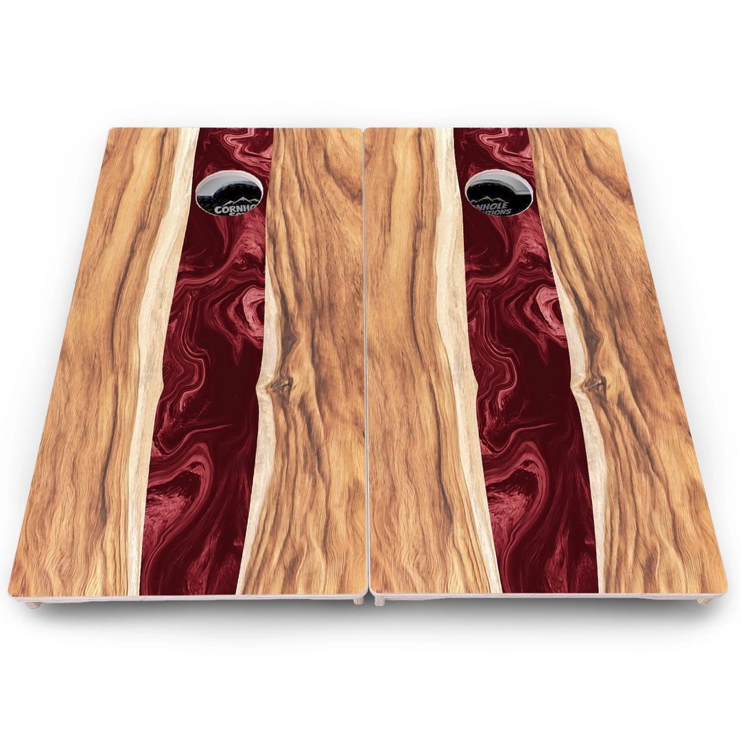 Live Edge River Cornhole Boards – Pro Lite or Pro Elite