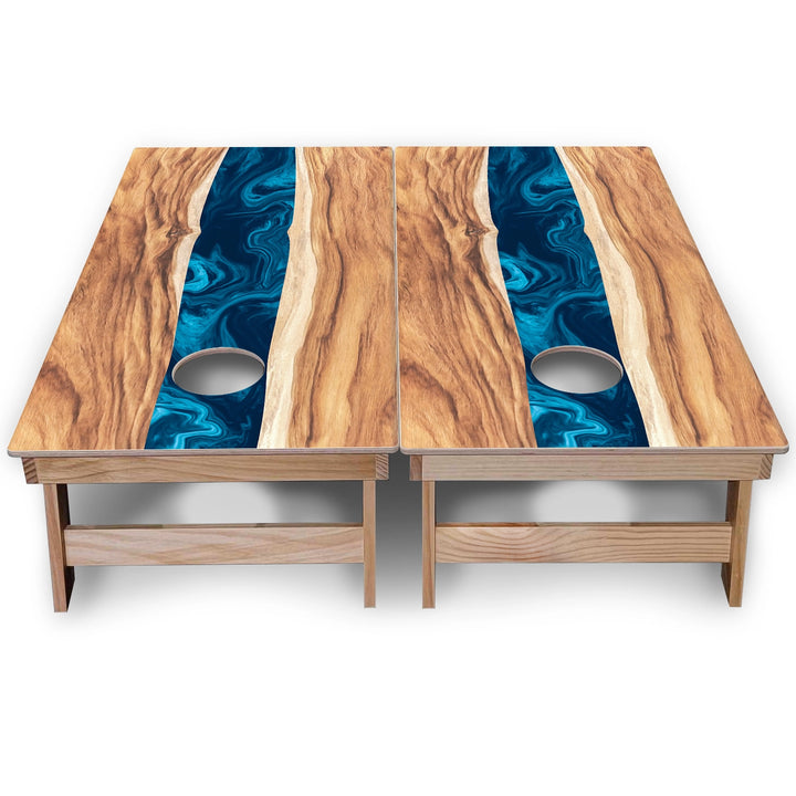 Patterned Background Cornhole Boards - Backyard Series