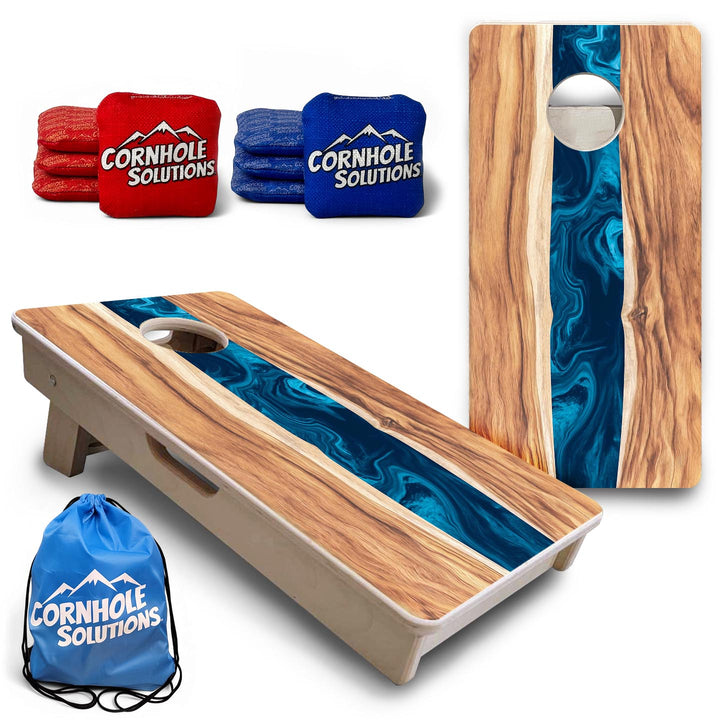 Live Edge River - Mini or Vacation Size Cornhole Boards