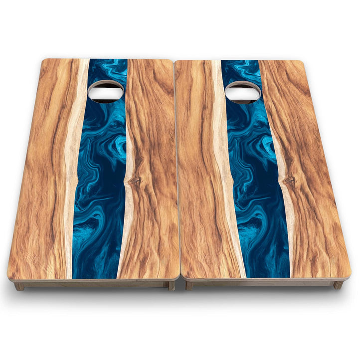Live Edge River - Mini or Vacation Size Cornhole Boards