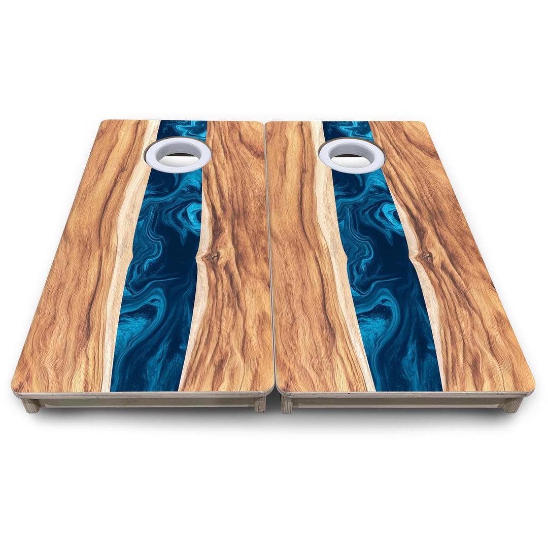 Live Edge River - Mini or Vacation Size Cornhole Boards