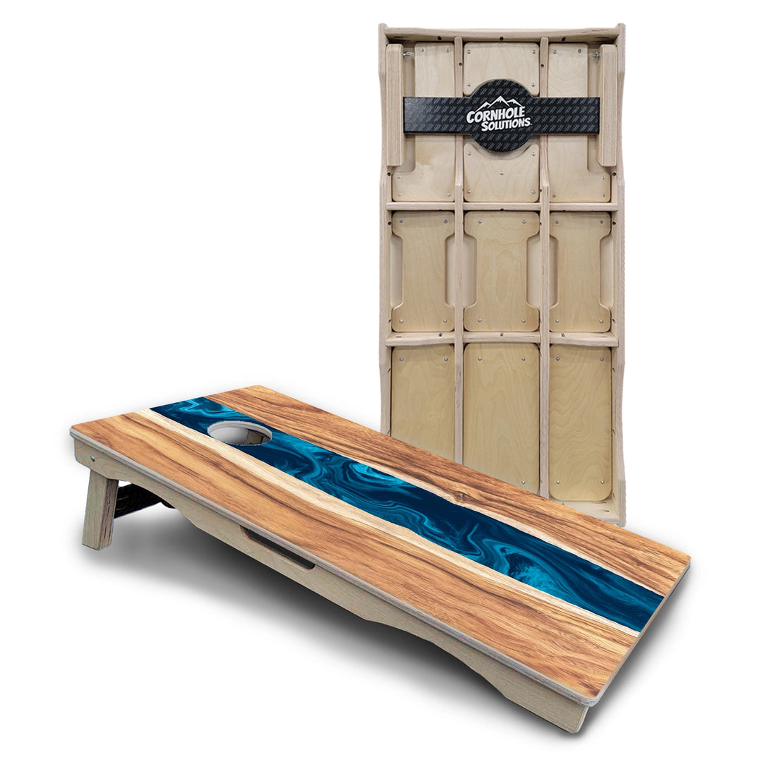 Live Edge River Cornhole Boards – Pro Lite or Pro Elite