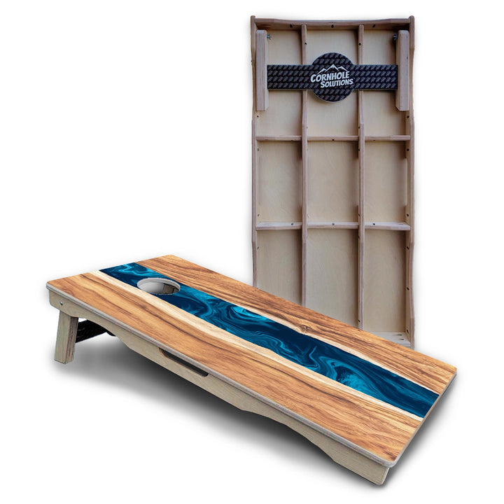 Live Edge River Cornhole Boards – Pro Lite or Pro Elite
