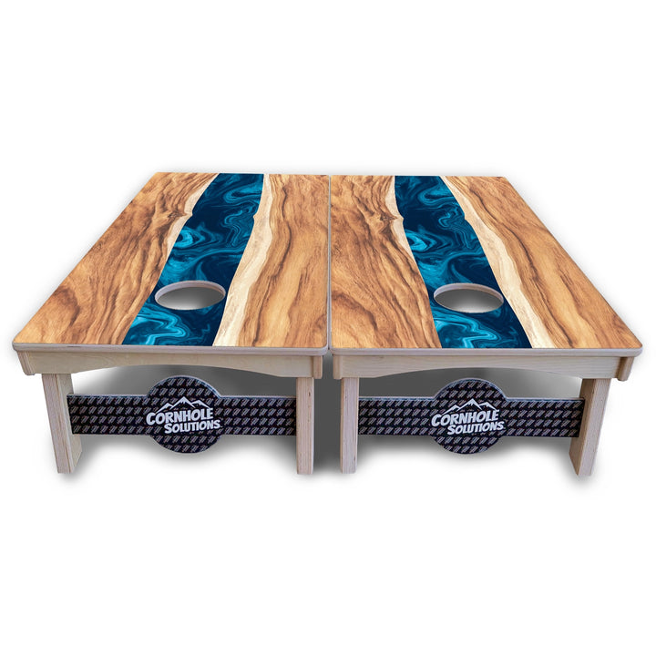 Live Edge River Cornhole Boards – Pro Lite or Pro Elite