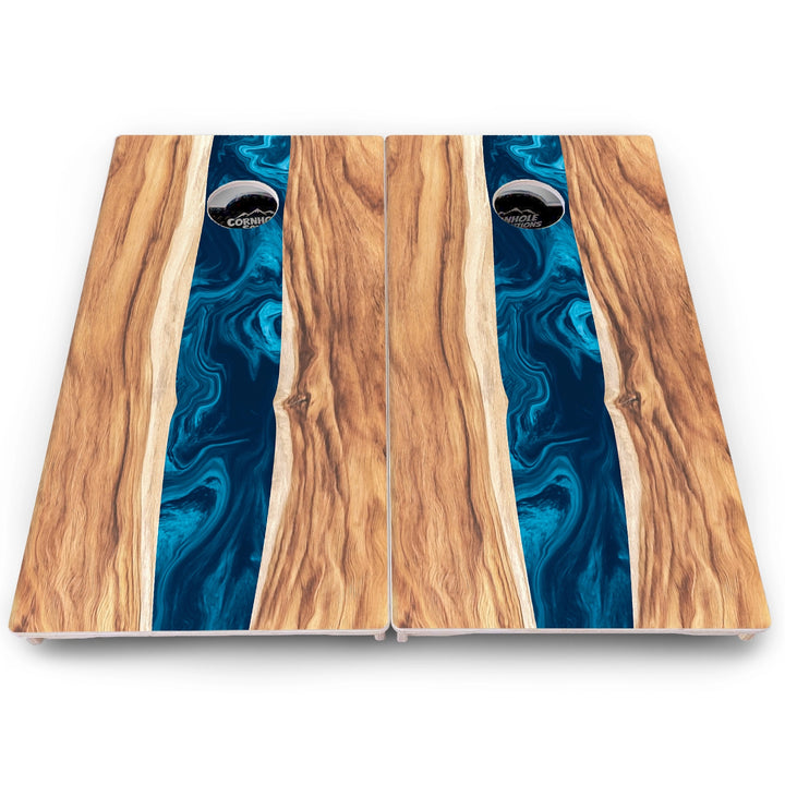 Live Edge River Cornhole Boards – Pro Lite or Pro Elite