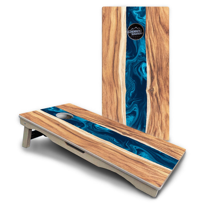 Live Edge River Cornhole Boards – Pro Lite or Pro Elite