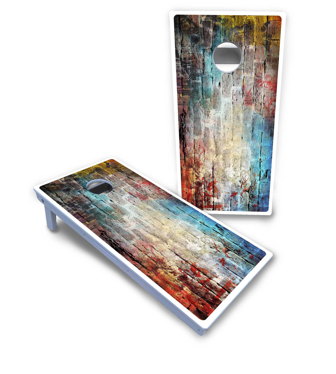 Colorful Brick Cornhole Boards - All Weather Series