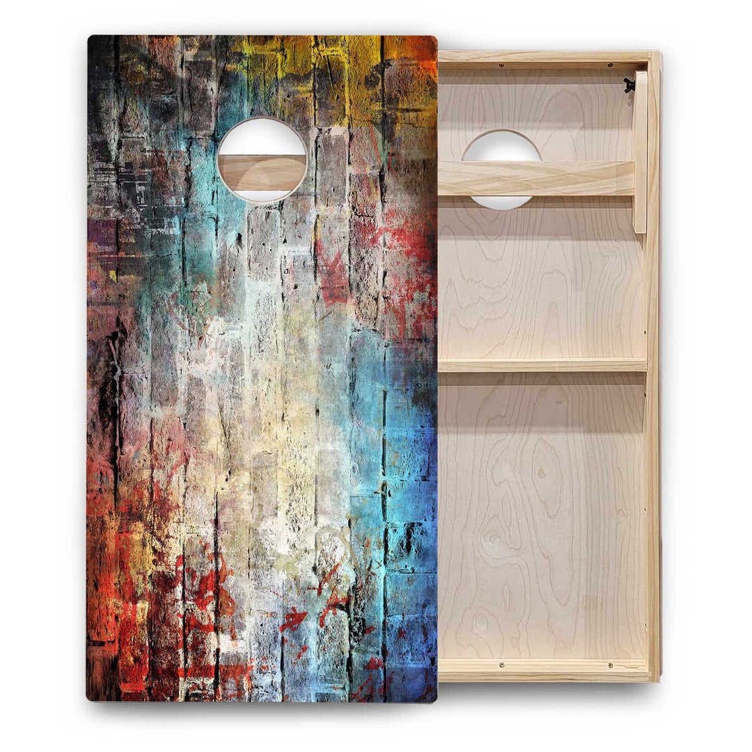 Patterned Background Cornhole Boards - Backyard Series