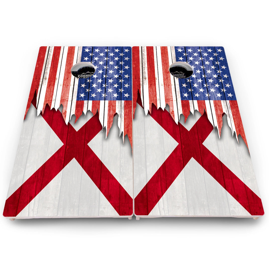 State Flag Cornhole Boards – AL to GA – Pro Lite or Pro Elite