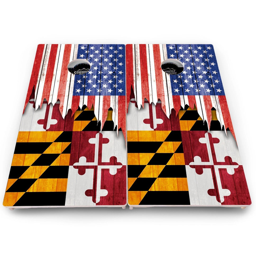 State Flag Cornhole Boards – HI to MD – Pro Lite or Pro Elite