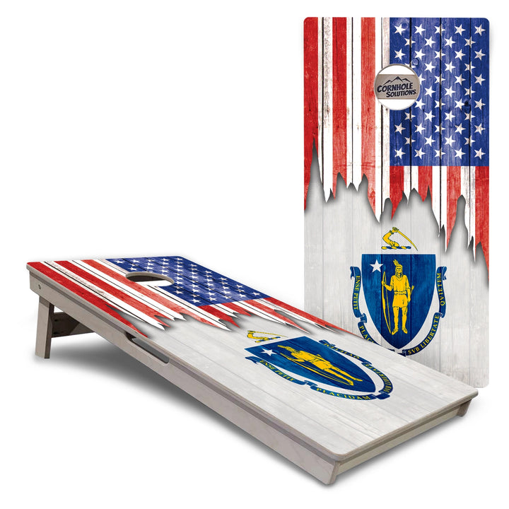 State Flag Cornhole Boards – MA–NJ – Tournament Series