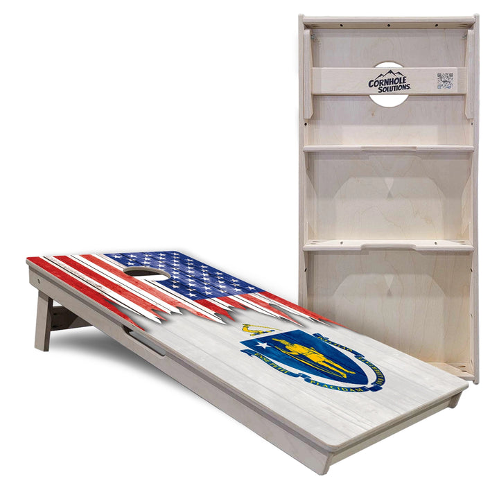 State Flag Cornhole Boards – MA–NJ – Tournament Series