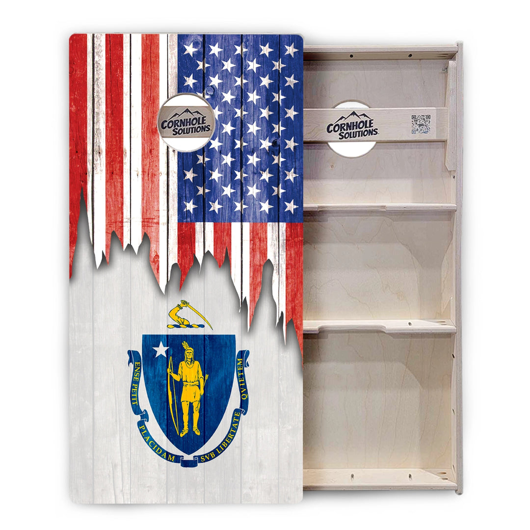 State Flag Cornhole Boards – MA–NJ – Tournament Series
