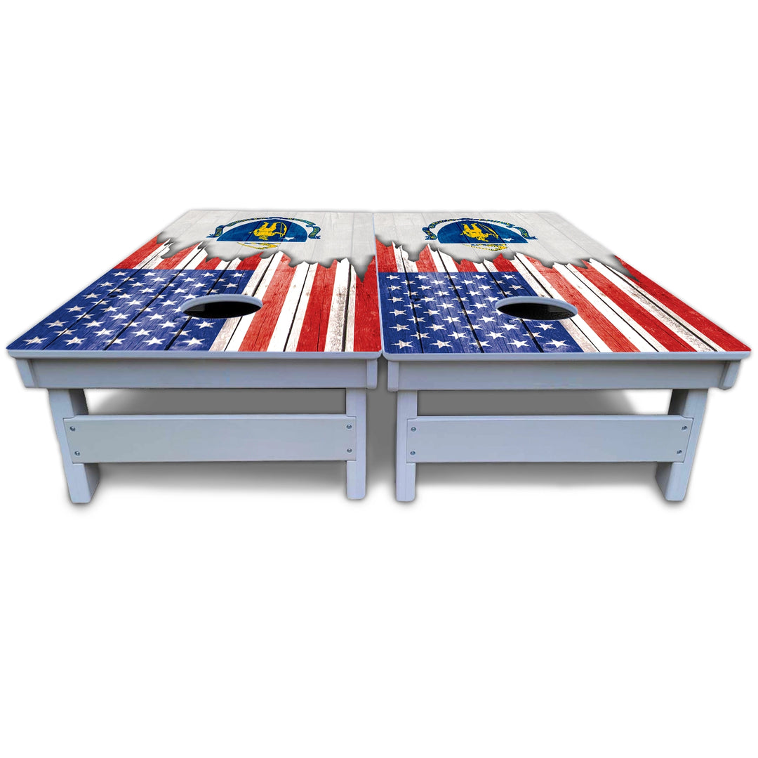 State Flag Designs Massachusetts to New Jersey Cornhole Boards - All Weather Series