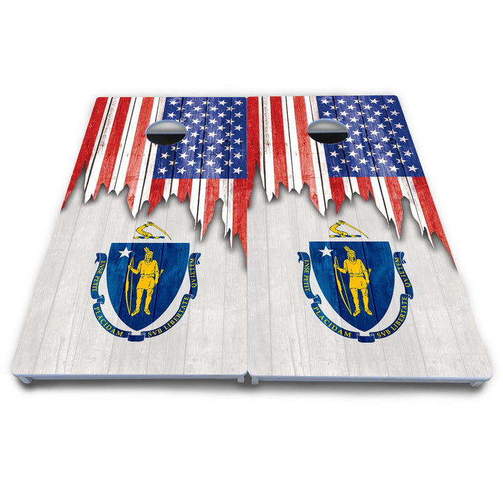 State Flag Designs Massachusetts to New Jersey Cornhole Boards - All Weather Series