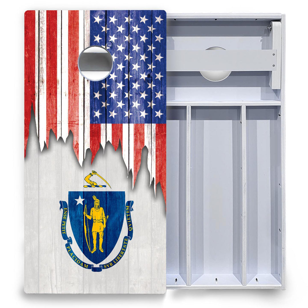 State Flag Designs Massachusetts to New Jersey Cornhole Boards - All Weather Series