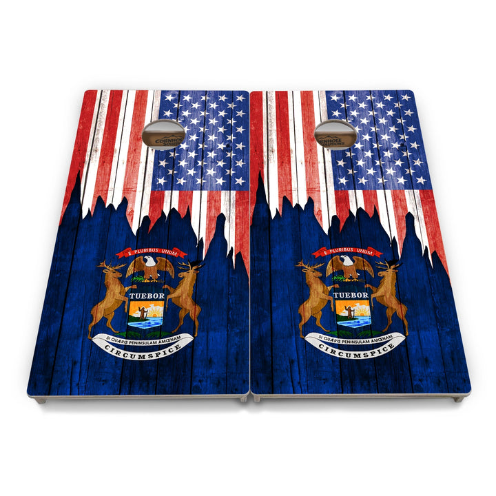 State Flag Cornhole Boards – MA–NJ – Tournament Series