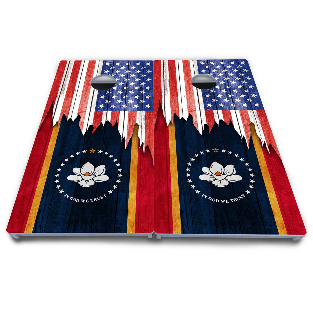 State Flag Designs Massachusetts to New Jersey Cornhole Boards - All Weather Series
