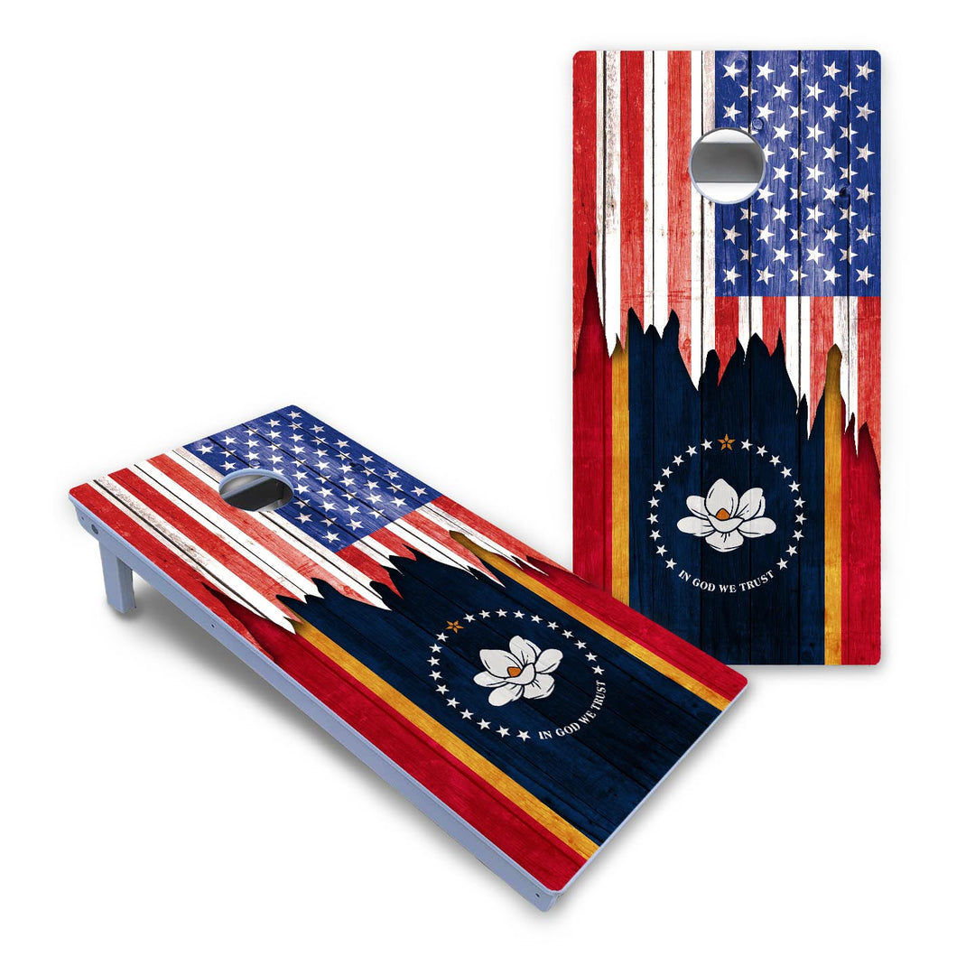 State Flag Designs Massachusetts to New Jersey Cornhole Boards - All Weather Series
