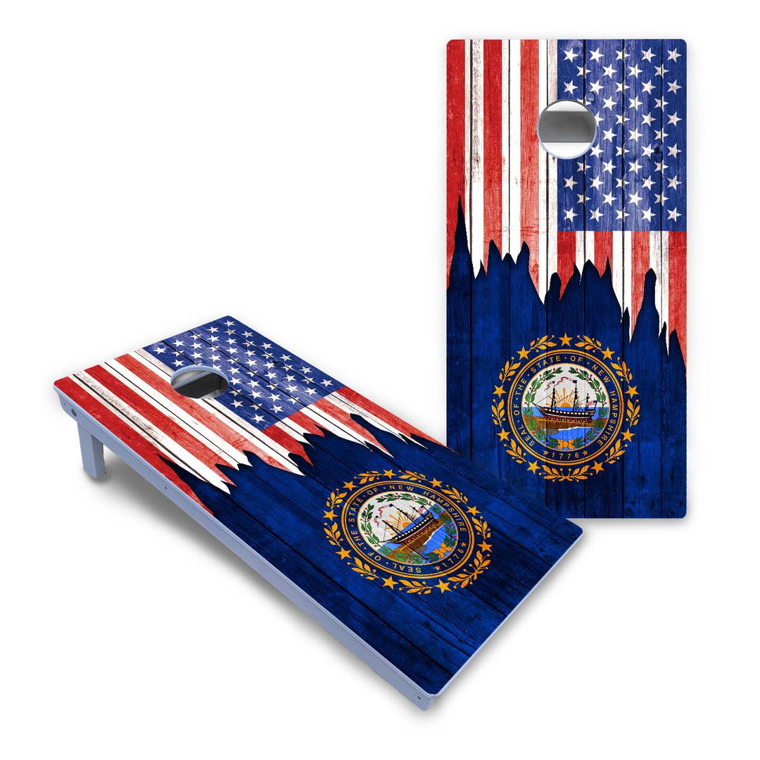 State Flag Designs Massachusetts to New Jersey Cornhole Boards - All Weather Series