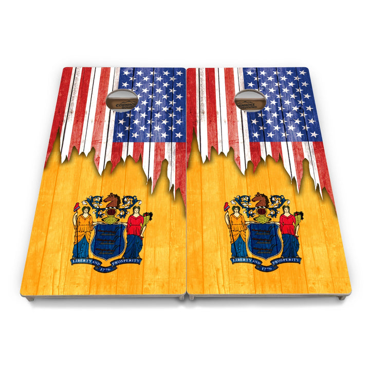 State Flag Cornhole Boards – MA–NJ – Tournament Series