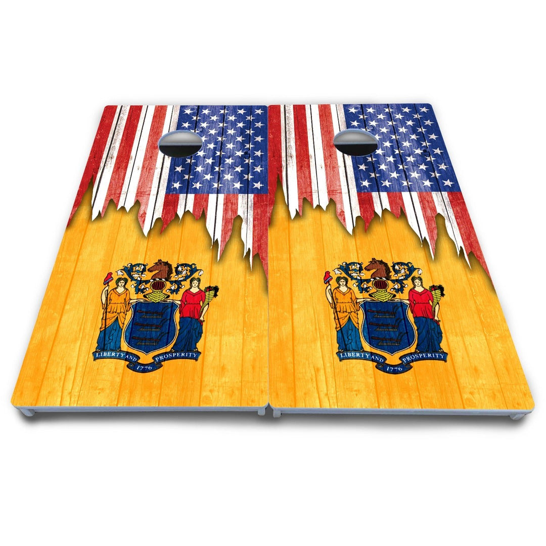 State Flag Designs Massachusetts to New Jersey Cornhole Boards - All Weather Series