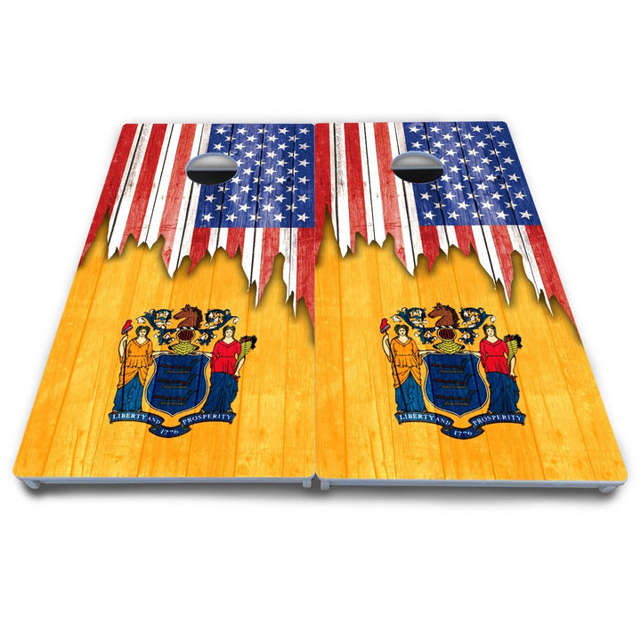State Flag Designs Massachusetts to New Jersey Cornhole Boards - All Weather Series
