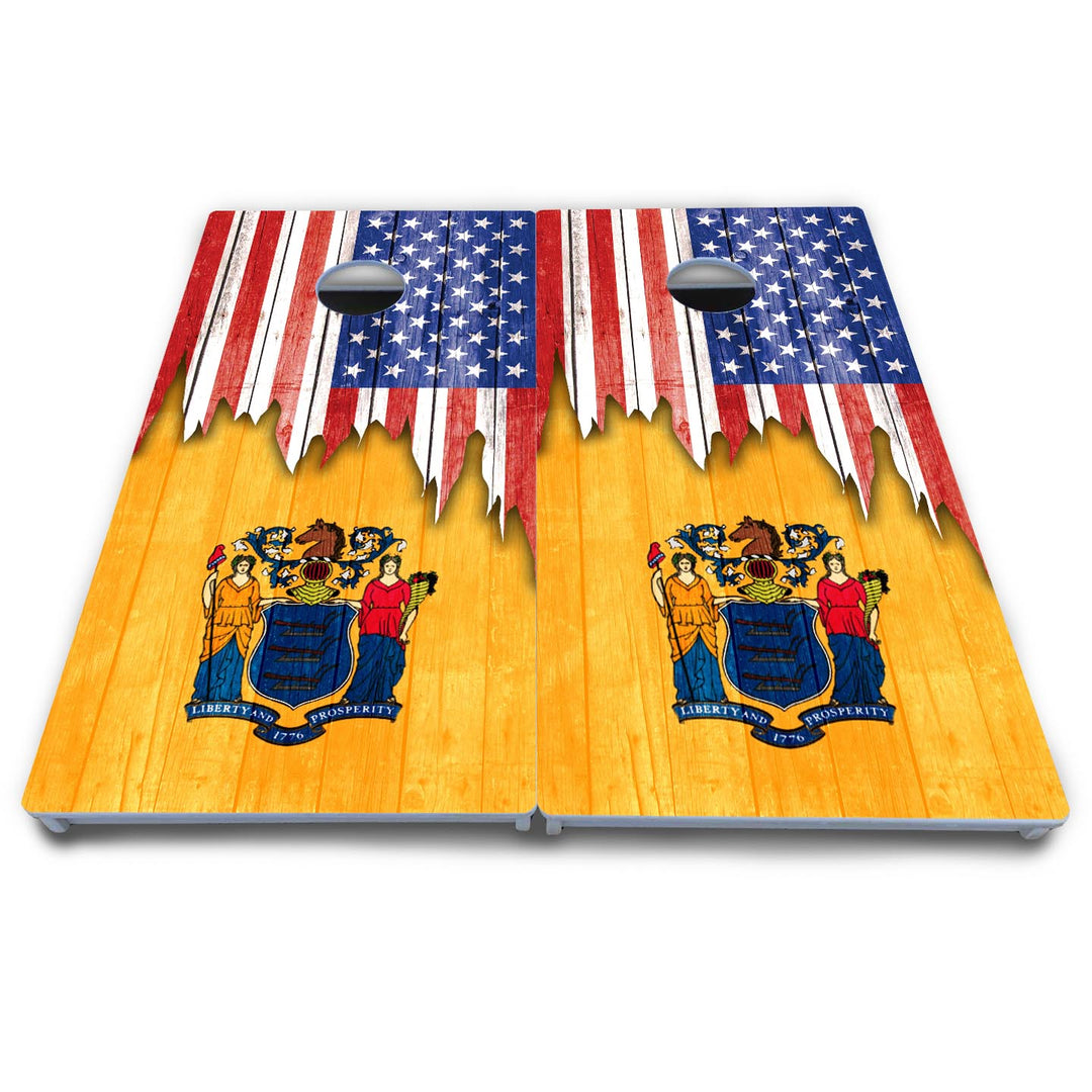 State Flag Designs Massachusetts to New Jersey Cornhole Boards - All Weather Series
