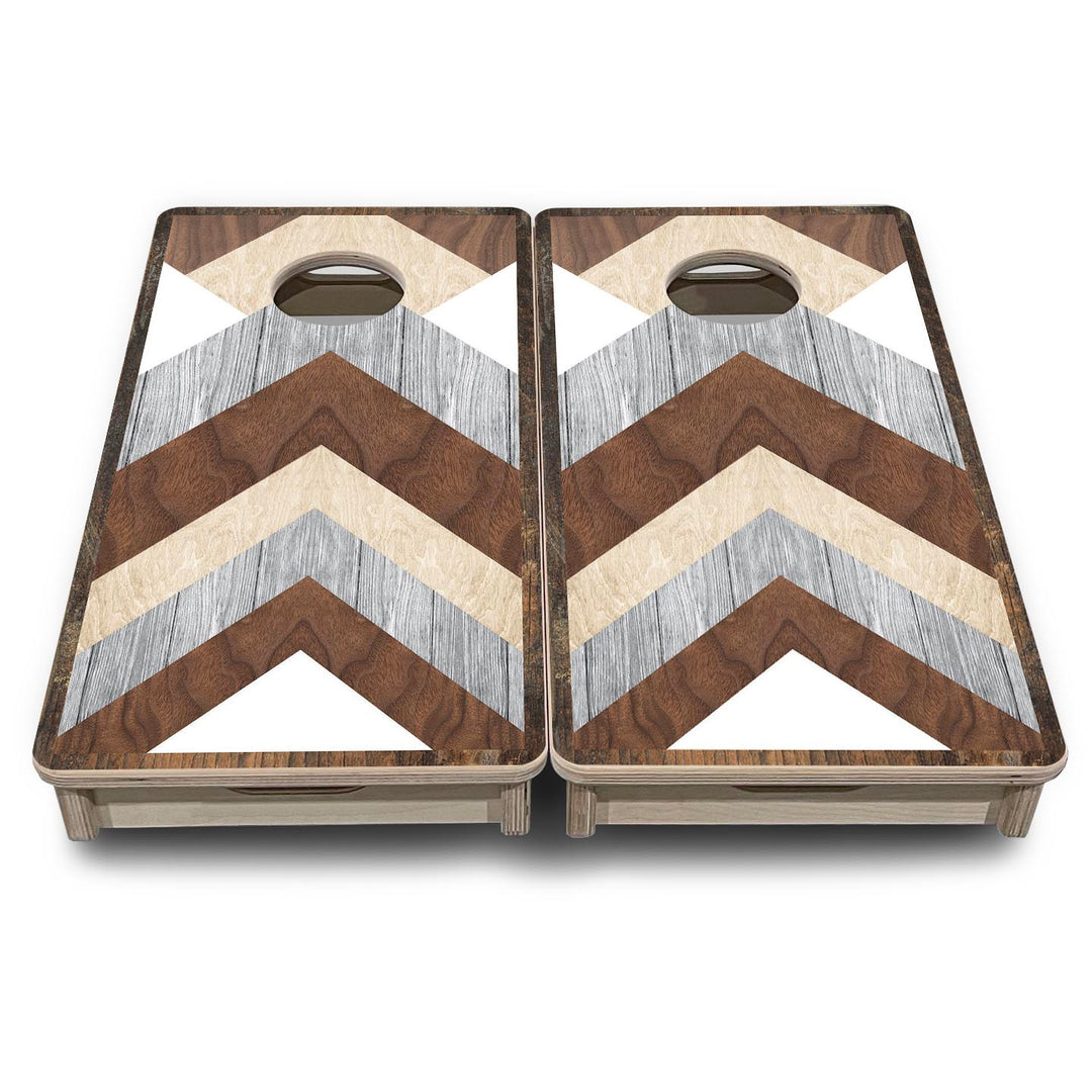 Rustic Chevron - Mini or Vacation Size Cornhole Boards