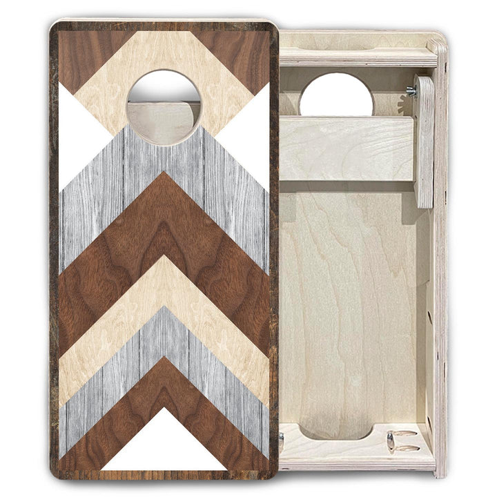 Rustic Chevron - Mini or Vacation Size Cornhole Boards