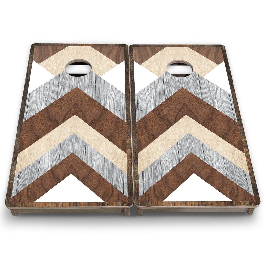 Rustic Chevron - Mini or Vacation Size Cornhole Boards
