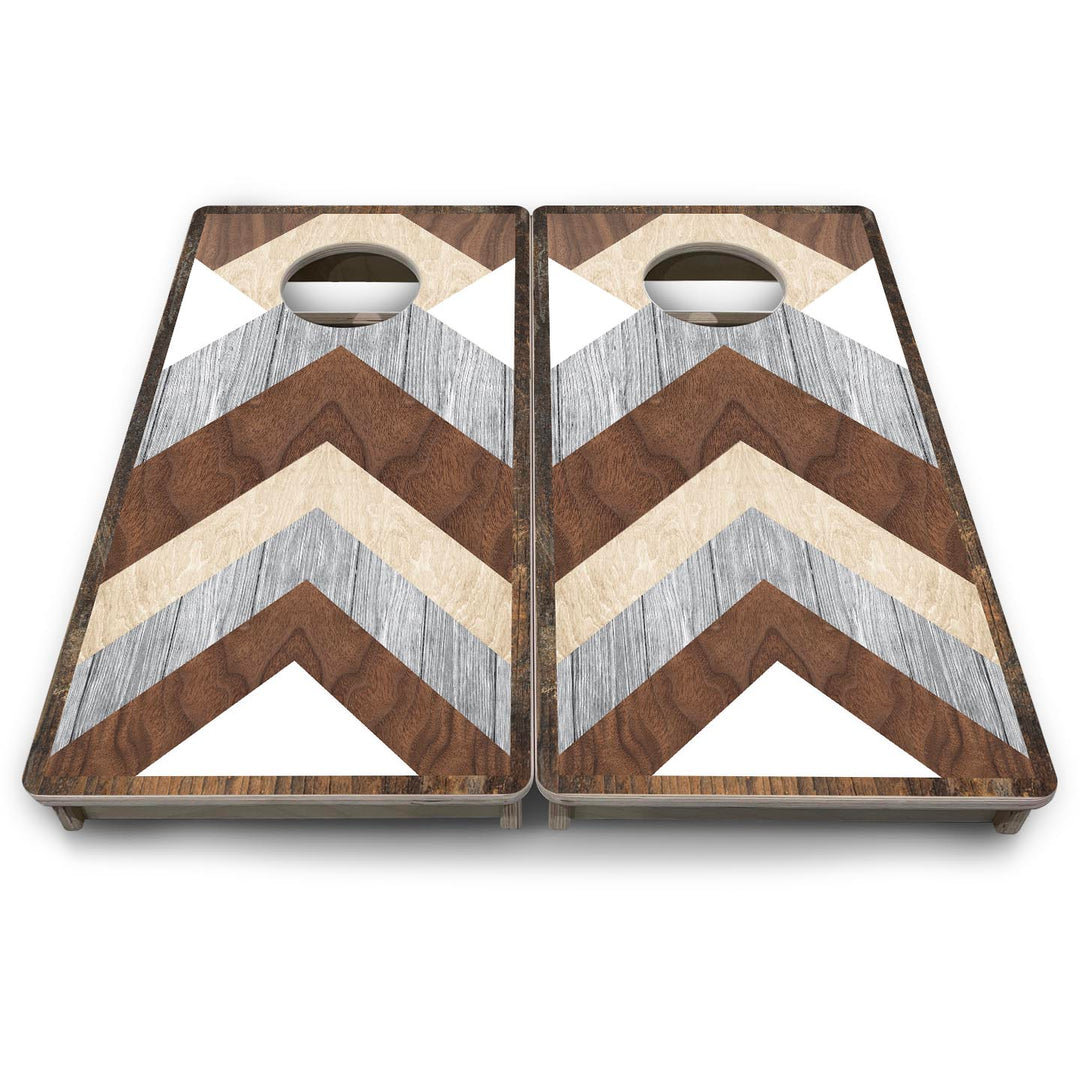 Rustic Chevron - Mini or Vacation Size Cornhole Boards