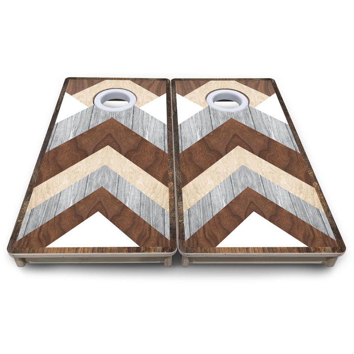 Rustic Chevron - Mini or Vacation Size Cornhole Boards