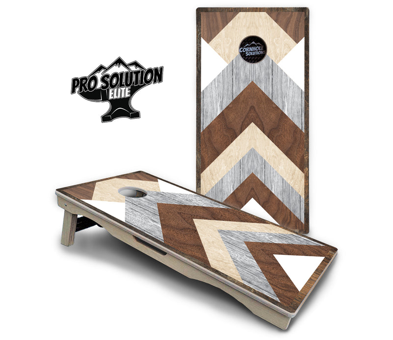 Pro Solution Elite - Pallet Wood Design - Professional Tournament Cornhole Boards 3/4" Baltic Birch - Zero Bounce Zero Movement Vertical Interlocking Braces for Extra Weight & Stability +Double Thick Legs +Airmail Blocker